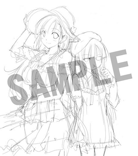画像ギャラリー No.003のサムネイル画像 / 「閃乱カグラ2 -真紅-」，店舗特典用の描き下ろしイラストのラフスケッチが公開に。着色によって破壊力が格段に増す予感