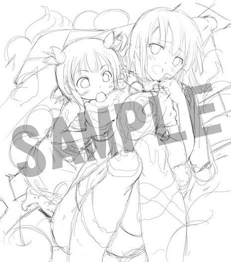 画像ギャラリー No.006のサムネイル画像 / 「閃乱カグラ2 -真紅-」，店舗特典用の描き下ろしイラストのラフスケッチが公開に。着色によって破壊力が格段に増す予感