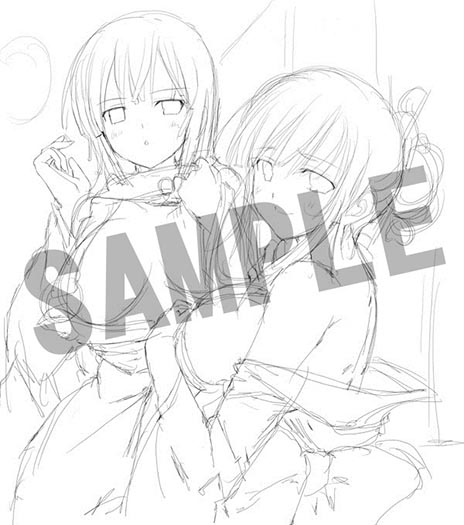 画像ギャラリー No.007のサムネイル画像 / 「閃乱カグラ2 -真紅-」，店舗特典用の描き下ろしイラストのラフスケッチが公開に。着色によって破壊力が格段に増す予感