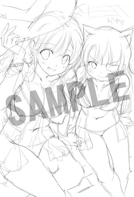 画像ギャラリー No.012のサムネイル画像 / 「デカ盛り 閃乱カグラ」,店舗別購入特典描き下ろしイラストのラフ画を公開