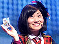 [JAEPO2014]キンタロー。さんがモノマネを交えて初出展のゲームを実演プレイ。セガのキッズカードゲーム「ヒーローバンク アーケード」のステージをレポート