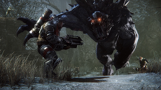 画像ギャラリー No.004のサムネイル画像 / 「Evolve」が，初週で600万回のマッチを記録。モンスター対ハンターの勝率はほぼ互角のゲームバランスに