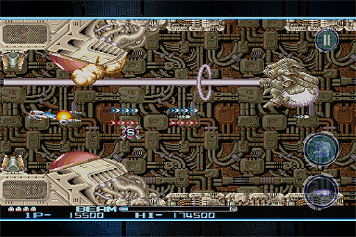 画像ギャラリー No.005のサムネイル画像 / スマホ版「R-TYPE II」の配信が本日スタート。難易度設定やオリジナル/強化版のグラフィックス切り替えなど多彩なオプションを搭載