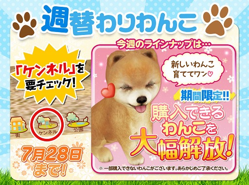 画像ギャラリー No.001のサムネイル画像 / 「てのひらワンコ」，ダイヤの配布やケンネルが大幅開放されるキャンペーン