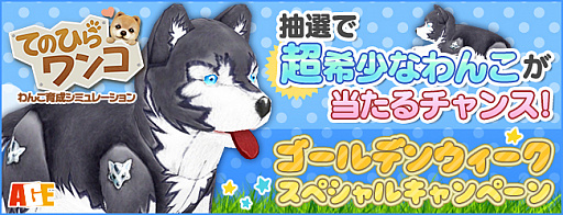 画像ギャラリー No.002のサムネイル画像 / 「てのひらワンコ」,レアワンコ「テディーウルフ」が抽選で当たるGWスペシャルキャンペーン開催