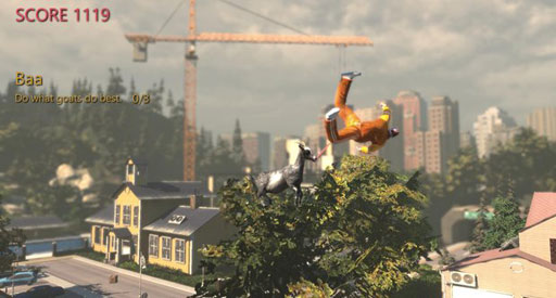 画像ギャラリー No.004のサムネイル画像 / ［GDC 2014］発売直前の「Goat Simulator」，シミュレートしているのがヤギだけでないことが判明