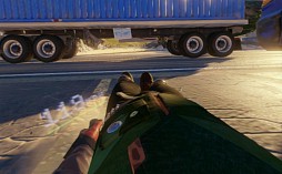 画像ギャラリー No.012のサムネイル画像 / ［E3 2014］ソニーのVR対応型HMD「Morpheus」，その新作デモ2作品をレポート。路面スレスレを滑走し，恐竜と間近に触れ合える迫力の超体験だ
