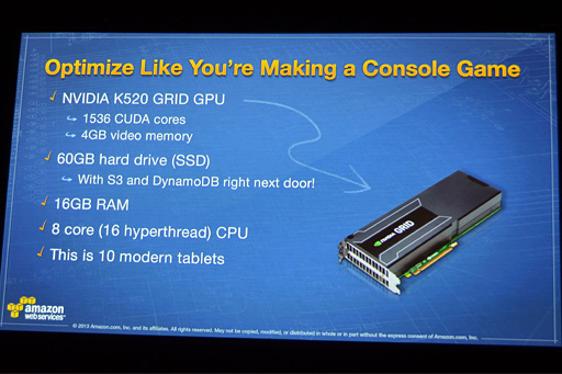 画像ギャラリー No.017のサムネイル画像 / ［GDC 2014］次世代家庭用ゲーム機はストリーミングCG＋ローカルレンダリングCGのハイブリッドに？ Amazonが実動デモを公開