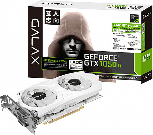 画像ギャラリー No.001のサムネイル画像 / 玄人志向,GALAKUROシリーズの白いGTX 1050 Tiカードを発売。Low Profile仕様の白いGT 1030カードも