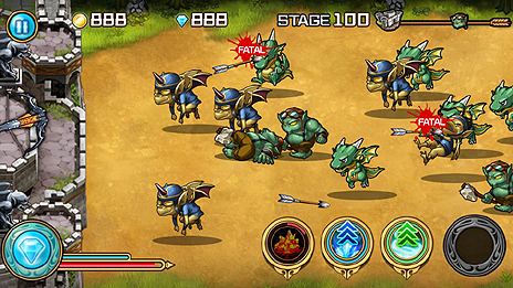 画像ギャラリー No.003のサムネイル画像 / シリコンスタジオがスマホ向け新作アプリ「Dragon Defense」を発表。矢の連射と強力な魔法で城を守る“ディフェンスシューティング”ゲーム