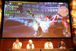 画像ギャラリー No.030のサムネイル画像 / 「討鬼伝 極」完成発表会の模様をレポート。新鬼「カゼヌイ」にゲストの椿姫彩菜さん，「麒麟」川島さん，「スリムクラブ」真栄田さんが挑戦