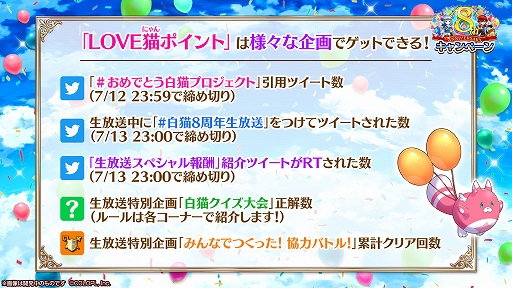 画像ギャラリー No.005のサムネイル画像 / 「白猫プロジェクト」，8周年記念生放送の公式レポートが公開に