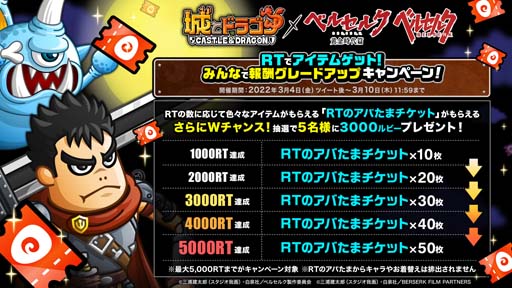 画像ギャラリー No.004のサムネイル画像 / 「城とドラゴン」xアニメ「ベルセルク」再コラボを記念したイベントが開催中