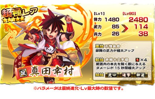 画像ギャラリー No.011のサムネイル画像 / 「戦国X」,対戦イベント「決戦・第五章」を開催。報酬に真田幸村が登場