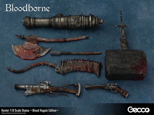 画像ギャラリー No.018のサムネイル画像 / 「Bloodborne」，返り血を浴びた「狩人」1/6スケールスタチューの予約受付を開始。持ち替えできる7種類の武器が付属する
