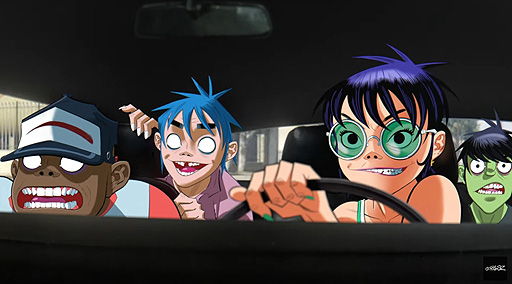 画像ギャラリー No.006のサムネイル画像 / バーチャルバンド・Gorillaz,「GTA」のロスサントスをローライダーで疾走するMVを公開