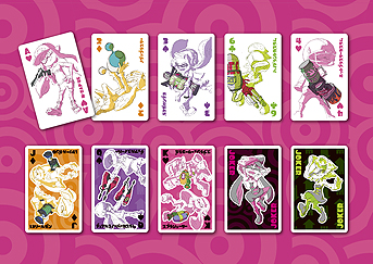 画像ギャラリー No.008のサムネイル画像 / 「スプラトゥーン」柄のトランプ3種類が7月に登場。表も裏もかなりイカしたポップでスタイリッシュなデザインに