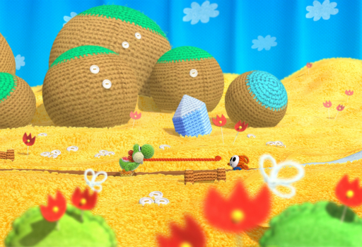 画像ギャラリー No.013のサムネイル画像 / ［E3 2014］「Yoshi's Woolly World」プレイレポート。編みぐるみになったヨッシーがヨッシーを飲み込む協力プレイがアツイ