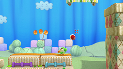 画像ギャラリー No.008のサムネイル画像 / 毛糸を集めて仲間を救うWii U「ヨッシー ウールワールド」は,“ヨッシーゲーム”初の2人同時プレイに対応