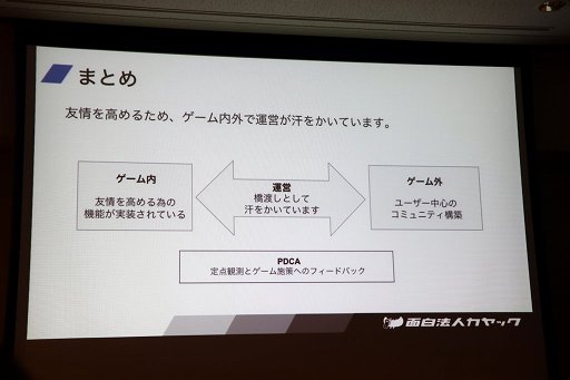 画像ギャラリー No.016のサムネイル画像 / ［CEDEC 2017］“ユーザーと運営の友情”とは。セッション「ユーザーとのエンゲージメントを育むコミュニティ運営『友情マーケティング』の解説」をレポート