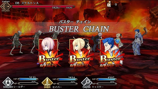 画像ギャラリー No.007のサムネイル画像 / 「Fate/Grand Order」，戦闘システムの詳細が明らかに。同じカードの絵柄やコマンドを揃えて攻撃を繰り出す「コマンドオーダーバトル」を紹介