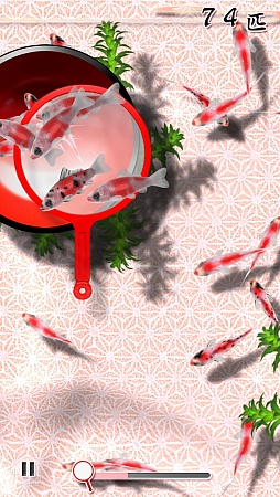 画像ギャラリー No.008のサムネイル画像 / 手のひらで涼しい遊びを。スマホ向けアクションゲーム「桜金魚すくい」を紹介する「（ほぼ）日刊スマホゲーム通信」第612回