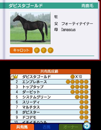 画像ギャラリー No.006のサムネイル画像 / 「ダービースタリオンGOLD」，「インターレース」で楽しめる「共有馬への出資」と「古馬の転厩」の詳細が公開。デュランダルら新種牡馬の情報も