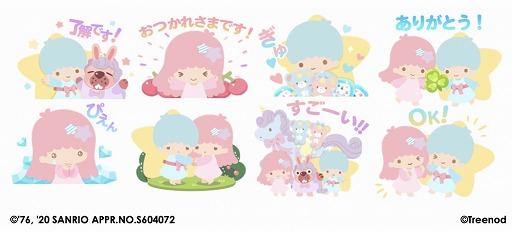 画像ギャラリー No.003のサムネイル画像 / 「LINE ポコポコ」，リトルツインスターズとのコラボを記念した限定LINEスタンプが無料配信