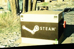 画像ギャラリー No.003のサムネイル画像 / ［gamescom］PC版「METAL GEAR SOLID V」がSteamで配信決定。蒸気が出るSteamのロゴが描かれたダンボールもゲーム本編に登場