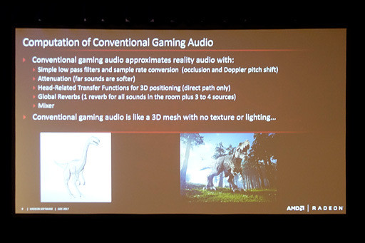 画像ギャラリー No.003のサムネイル画像 / ［GDC 2017］「TrueAudio Next」のないゲームサウンドは，テクスチャのない3Dグラフィックスのようなもの!? AMDが採用を呼びかける
