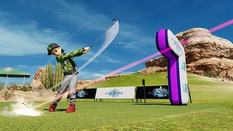 画像ギャラリー No.005のサムネイル画像 / 「New みんなのGOLF」が「ファイナルファンタジー30周年記念」とコラボ。チョコボに乗ってコースを走ったり，泳ぐことも可能
