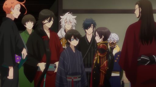 画像ギャラリー No.002のサムネイル画像 / 「特『刀剣乱舞-花丸-』〜月ノ巻〜」の場面写真5点を公開。花火を楽しむ軽装姿の刀剣男士たち