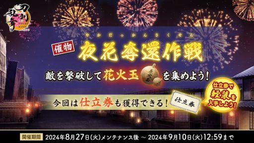 画像ギャラリー No.002のサムネイル画像 / 「刀剣乱舞ONLINE」,刀剣男士5振りの軽装を実装。仕立券が最大2枚手に入る催物「夜花奪還作戦」も開催