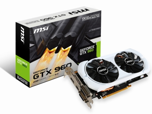 画像ギャラリー No.001のサムネイル画像 / MSI，2連ファン仕様の白いクーラーを搭載するGTX 960カード。OC仕様
