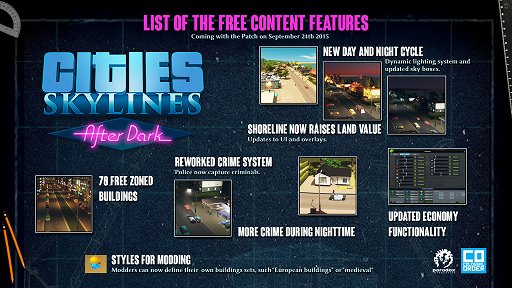 画像ギャラリー No.002のサムネイル画像 / 「Cities: Skylines」の昼夜表現はDLC「After Dark」がなくても無料パッチで実装