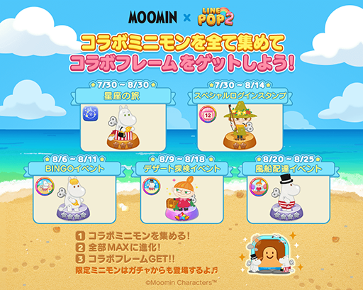 画像ギャラリー No.005のサムネイル画像 / 「LINE POP2」,「ムーミン」とのコラボレーションが開始。限定コラボミニモンが登場