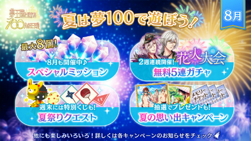 画像ギャラリー No.002のサムネイル画像 / 「夢100」,5連無料ガチャや妖精石などが獲得できる夏のキャンペーンが順次開催