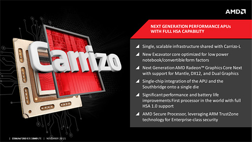 画像ギャラリー No.003のサムネイル画像 / AMD,次世代APU「Carrizo」の概要を公表。ExcavatorコアとGCNコア,サウスブリッジ機能を統合したSoCに