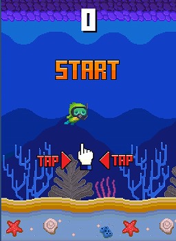 画像ギャラリー No.002のサムネイル画像 / ドット絵で描かれたACT「ガチャピンのダイビングチャレンジ」の配信が開始