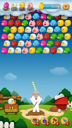 画像ギャラリー No.003のサムネイル画像 / 「LINE バブル2」で「スヌーピー」とのコラボが開催。限定LINEスタンプも配信スタート