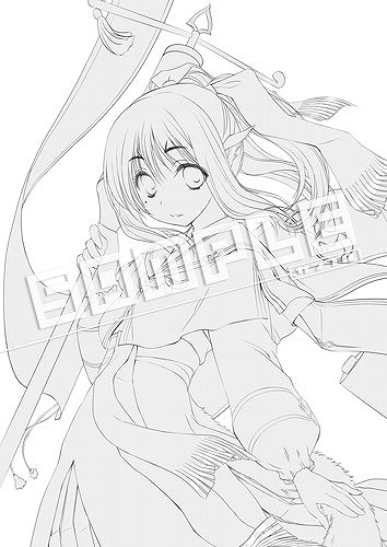 画像ギャラリー No.002のサムネイル画像 / 「うたわれるもの 偽りの仮面」,店舗別特典イラストの線画やラフが公開