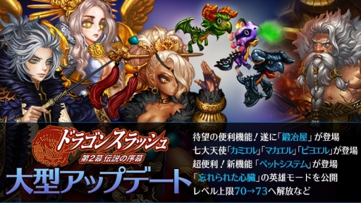 画像ギャラリー No.001のサムネイル画像 / 「ドラゴンスラッシュ」,大型アップデートで便利機能「鍛冶屋」や新たな大天使を実装