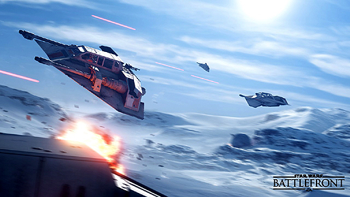画像ギャラリー No.002のサムネイル画像 / 「Star Wars バトルフロント」のコミュニティマネージャーからの第一報。YウィングはAIコントロールで,分割画面によるプレイはコンシューマ機専用