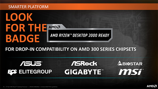 画像ギャラリー No.007のサムネイル画像 / AMD,「Ryzen Desktop 2000」CPUを正式発表。動作クロックが向上し,メモリ周りの最適化が進んだ第2世代モデル