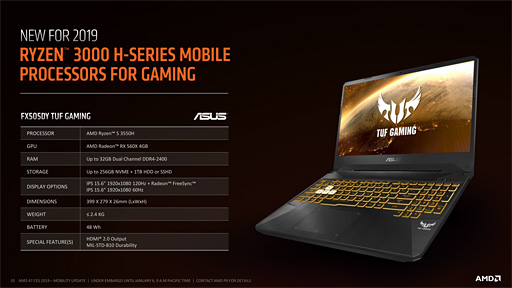 画像ギャラリー No.004のサムネイル画像 / AMD，第2世代「Ryzen Mobile」プロセッサを発表。12nmプロセス技術を採用して製造される「Zen＋＆Vega」なAPU