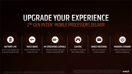 画像ギャラリー No.006のサムネイル画像 / AMD，第2世代「Ryzen Mobile」プロセッサを発表。12nmプロセス技術を採用して製造される「Zen＋＆Vega」なAPU