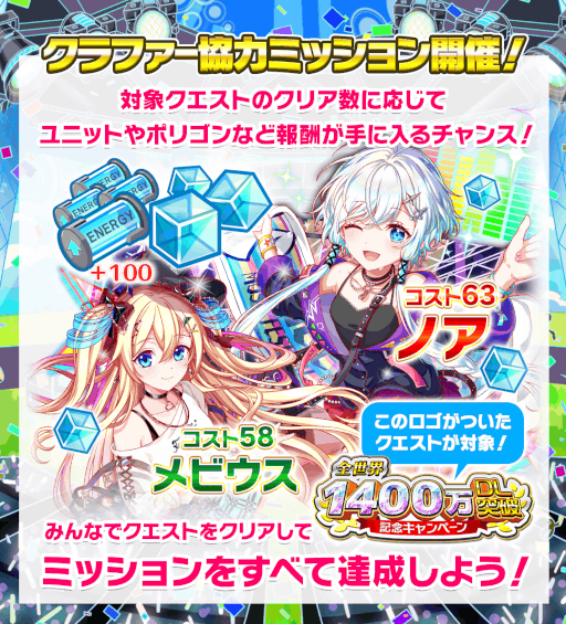 画像ギャラリー No.019のサムネイル画像 / 「クラッシュフィーバー」,“全世界1400万DL突破記念キャンペーン”を開催