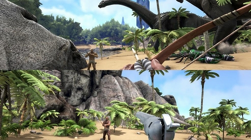 画像ギャラリー No.001のサムネイル画像 / Xbox One版「ARK: Survival Evolved」は,スプリットスクリーンによるローカル協力プレイにも対応