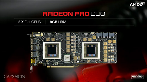 画像ギャラリー No.009のサムネイル画像 / ［GDC 2016］AMD，Fiji世代のデュアルGPUカード「Radeon Pro Duo」を発表。VR開発用として展開