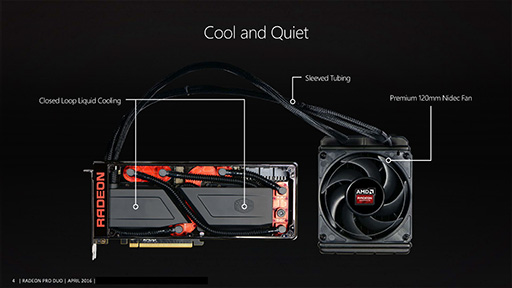画像ギャラリー No.004のサムネイル画像 / AMD,デュアルFijiカード「Radeon Pro Duo」の詳細を公開。国内でのカード単体販売はなし